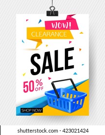 Sale poster template. Vector eps 10 format.