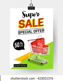 Sale poster. Vector eps 10 format.