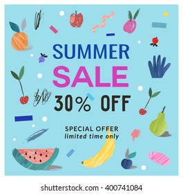 Sale poster. Vector illustration