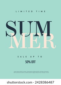 Sale poster vector template. Minimal clean and simple retro design. Editable, printable eps10 file. Special offer symbol.