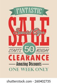 Sale Poster Vector Typography Design