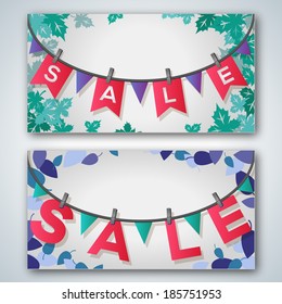 Sale posters with empty space for your text. Vector illustration. 