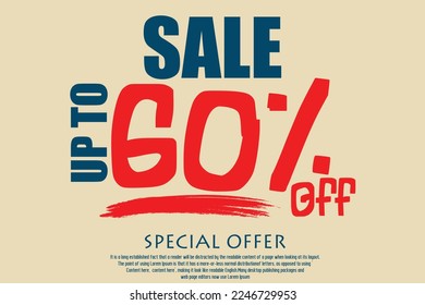 Sale price is Discount Tag 60% Percent Off Funny Red Color Typography Text of an advertising campaign 