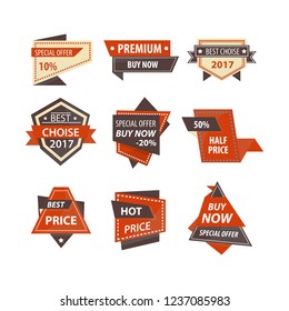 Sale and price discount tags for shopping promotion posters design template.