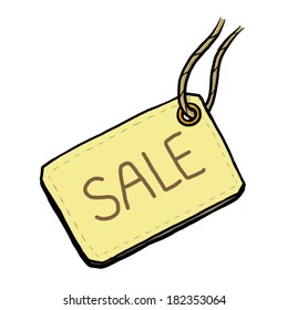 sale, price tag / cartoon vector and illustration, hand drawn style, isolated on white background.