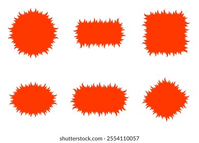 sale price tag fire sticker set pack