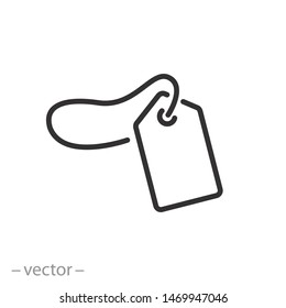 sale price tag icon, label sold, shop code, line symbol on white background - editable stroke vector illustration eps10