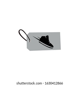 Sale, price tag icon, shoes sale, Isolated on white background.
