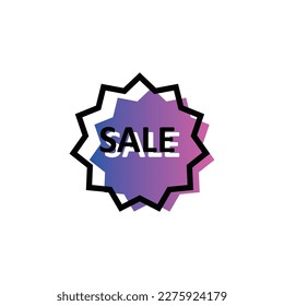 Sale, price tag icon. Sign isolated on white background. Vector flat design illustration