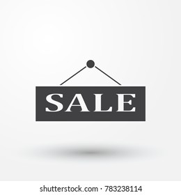 Sale, price tag icon. Sign isolated on grey background. Vector flat design illustration