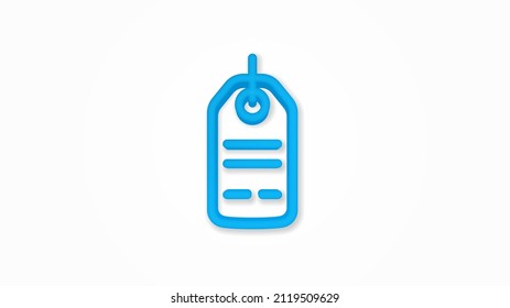 sale, price tag realistic icon. 3d vector illustration. Isolated line color pictogram. Transparent shadows