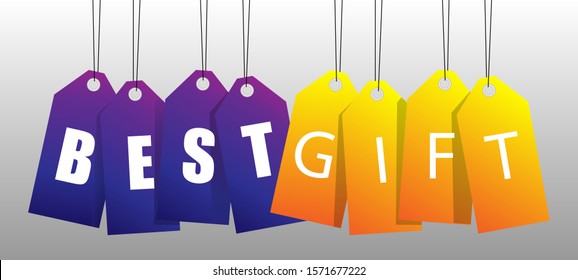 Sale price tags. Best gift. Paper label with shadow. Labels And Badges. Header website. Promotional vector illustration.