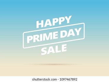 Sale Prime day sale. Banner with Happy Prime day sale typography. Sale vector background