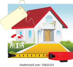 Sale of the private house. Vector