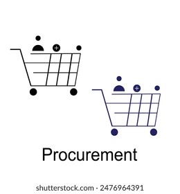 sale, procurement, icon, supply, purchase, shopping, retail, product, money, signs, process, structure, procurement vector icon on white background. blue and black colored procurement icon. Simple EPS