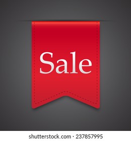 Sale Product Red Label Icon Vector Design. Dark background