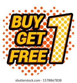 sale promotion banner. buy one get one free text. vector illustration 