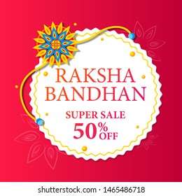 Sale Promotion Banner Poster with Decorative Colorful Rakhi Raksha Bandhan, Brother Sister Bonding Indian Festival Raksha Bandhan Vector