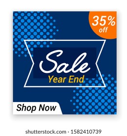sale promotion banner template. social media year end event. vector illustration