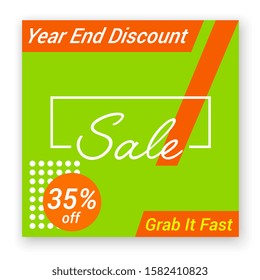 sale promotion banner template. social media year end event. vector illustration