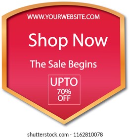 a sale promotion banner written 70% off and shop now