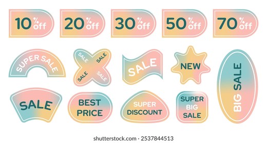 Sale promotion big set in retro style