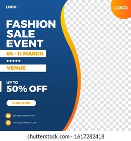 Sale promotion design banner social media template in modern style. Background template for advertising. Discount offer design element for sales.