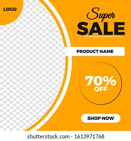 Sale promotion design banner template for social media post. Discount offer label tag template. Banner for fashion, retail, online shop, restaurant.real estate.