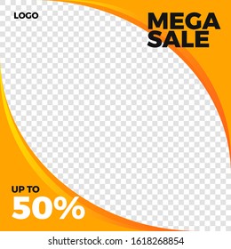 Sale promotion design banner template for social media advertising. Discount offer vector background. Modern vector background template.