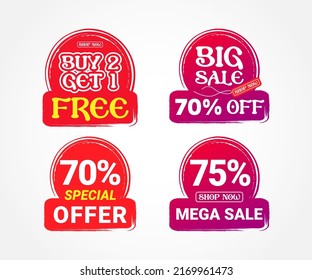 Sale promotion discount labels collection