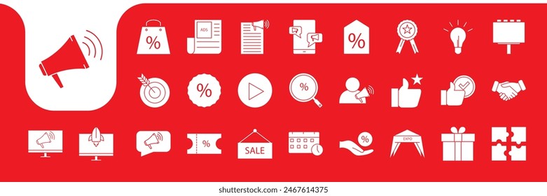 Sale Promotion Flat Icon Set Kollektion Vektorgrafik Design