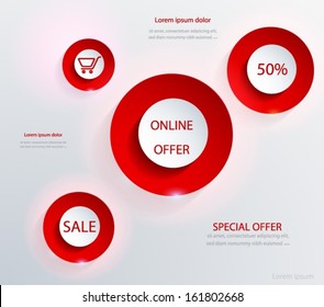 Sale Promotion Homepage Web site template. Vector eps10.