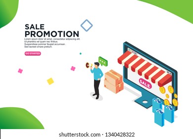 Sale promotion isometric design concept - Vector