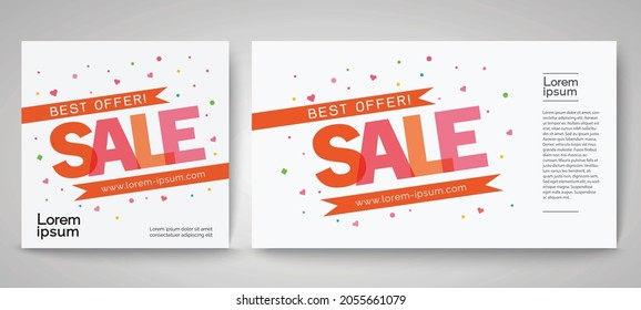 Sale promotion for online banner template, social media, website, invitations, gift cards, flyers brochures, cover page, Vector EPS.10