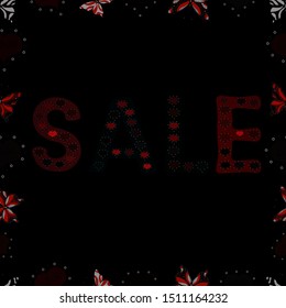 Sale promotion sign, Online shopping discount, Entrepreneur and e-business commerce, Dressmaker and fashion business. Vector illustration. Picture in brown, red and black colors. Seamless.