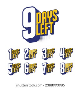 Sale promotional banner with number of days left sign