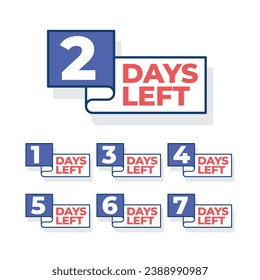 Sale promotional banner with number of days left sign