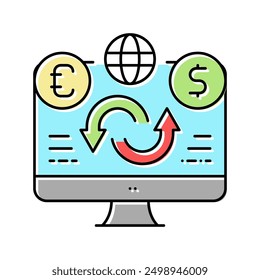 sale or purchase of foreign currency color icon vector. sale or purchase of foreign currency sign. isolated symbol illustration