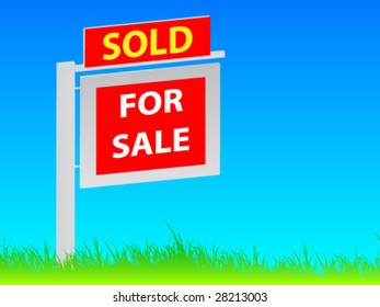 Sale Real Estate Sign and grass