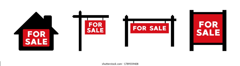 For Sale real estate sign icon. Vector illustration