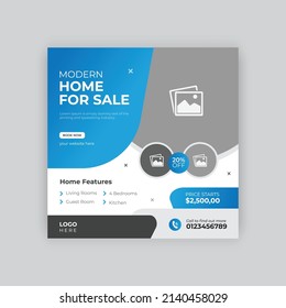 sale real estate social media post, social media banner and web banner design