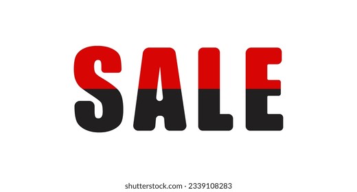 SALE. Red and black inscription, which is convenient to use as a design element for advertising and promotion. Vector illustration.