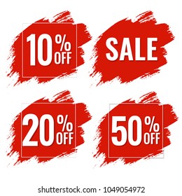 Sale Red Blobs Banner, Vector Illustration