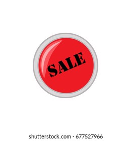 SALE red button. Large banner for advertising. Set colorful ribbon on white background. Offer discount sale on market. Selling offer. Big banner for advertising. Design element. Vector illustration