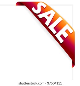 SALE red corner ribbon vector