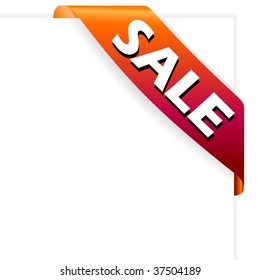SALE red corner ribbon vector