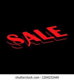 Sale red on a black background, 3d, vector