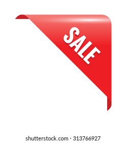 Sale Red Page Corner. Business Ribbon