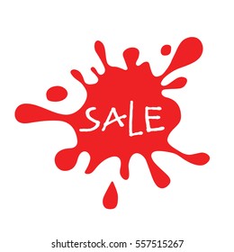 Sale red splat isolated