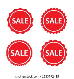 Sale red stamps, label, badges or stickers. Marketing labels set. Vector set.